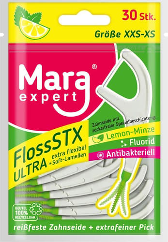 Mara Expert FlossSTX Ultra Größe XS reißfeste Zahnseide + extrafeiner Pick