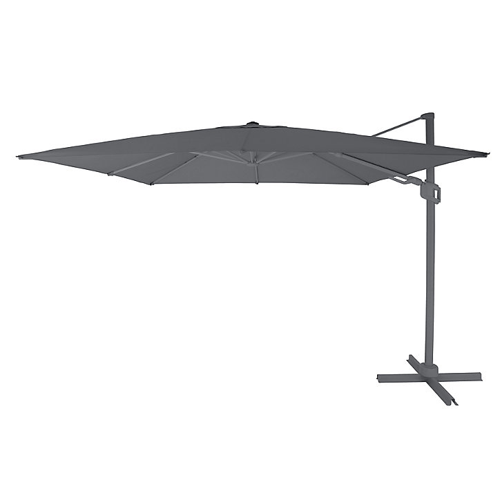 Parasol déporté GoodHome Menorca gris 300 x 300 cm