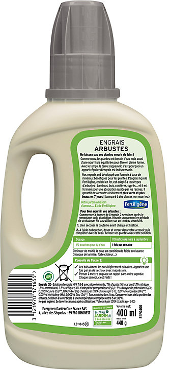 Engrais arbustes en pot Fertiligène 400ml