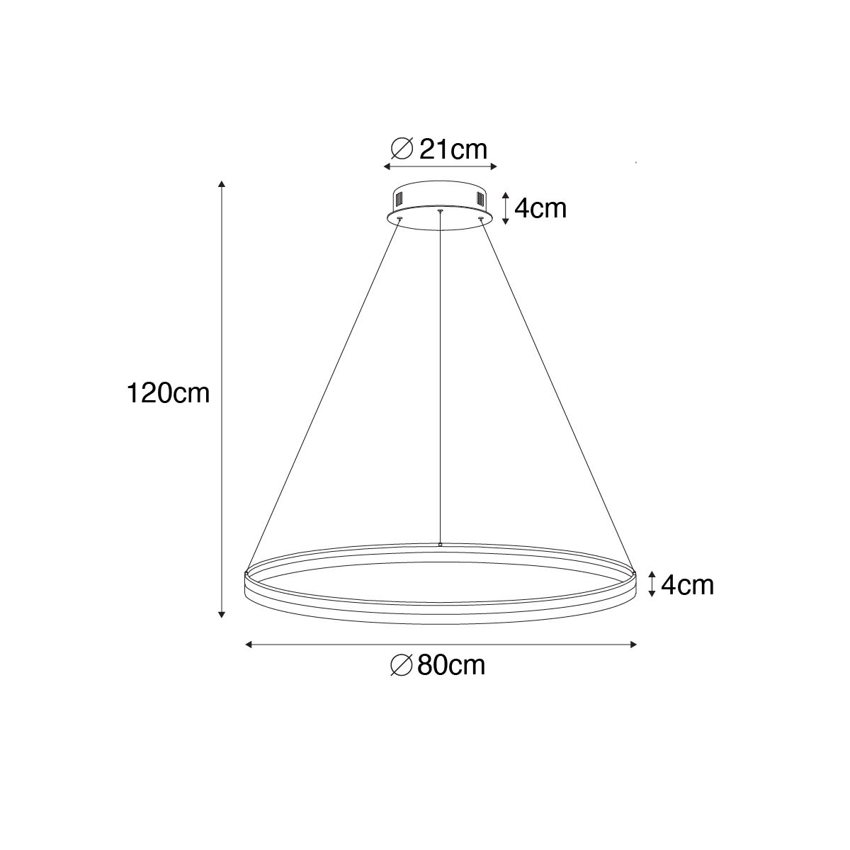 Hanglamp donkerbrons 80 cm incl. LED 3-staps dimbaar - Anello