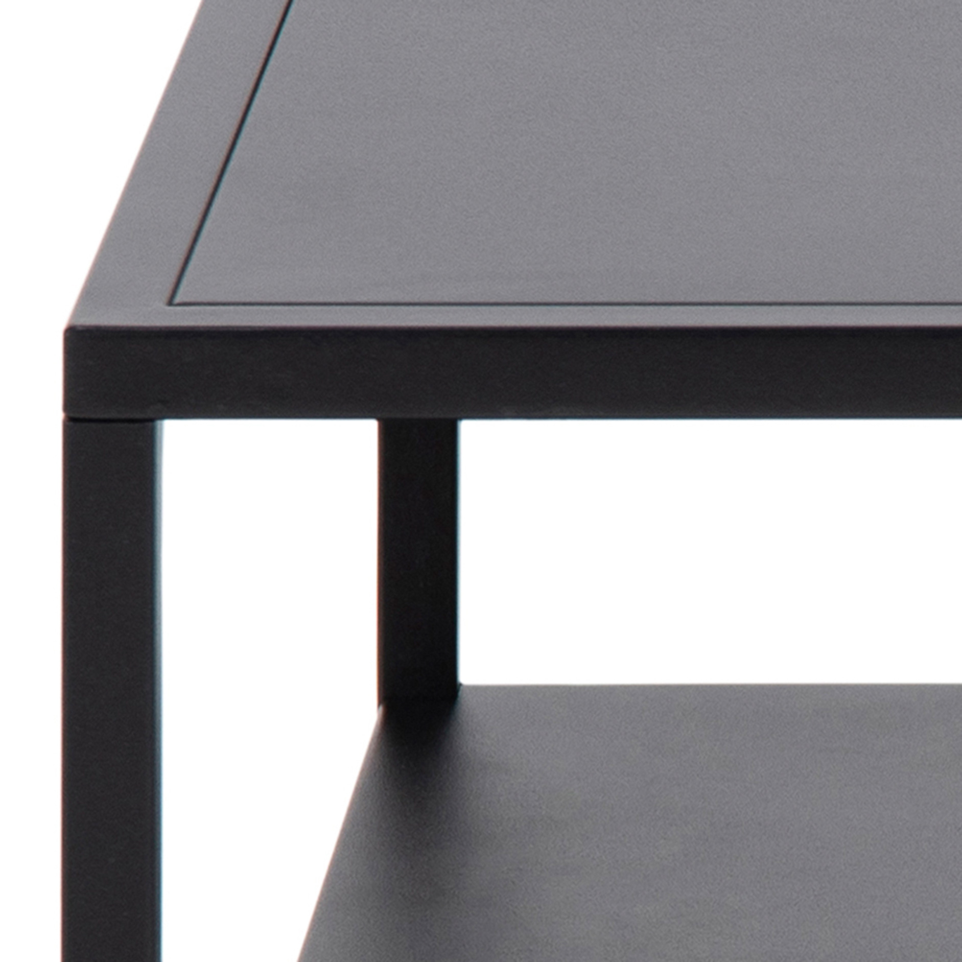 Couchtisch NEWTON - schwarz - Ablage - 60x60 cm