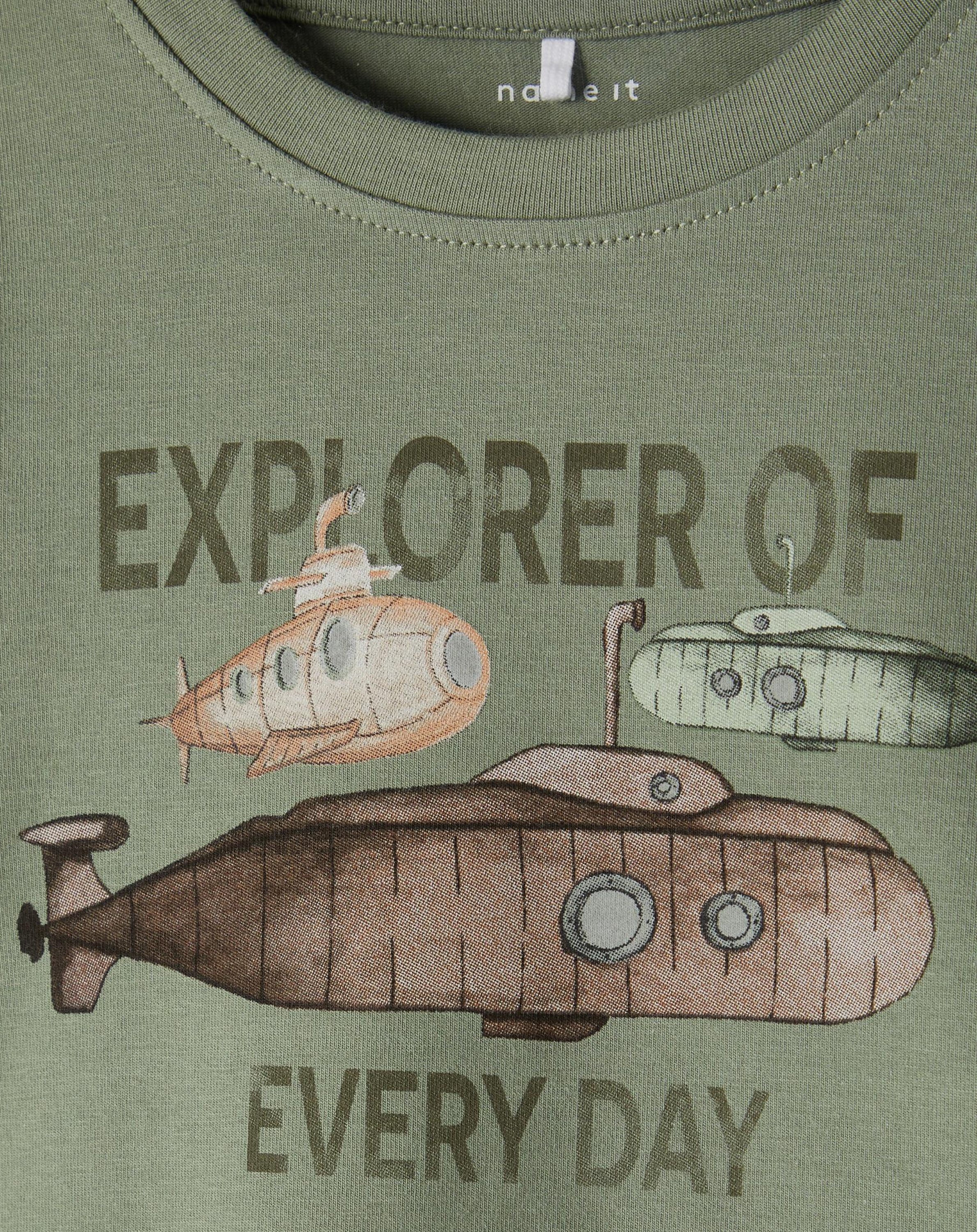 T-Shirt NMMFELIX mit Sweathose in hedge green