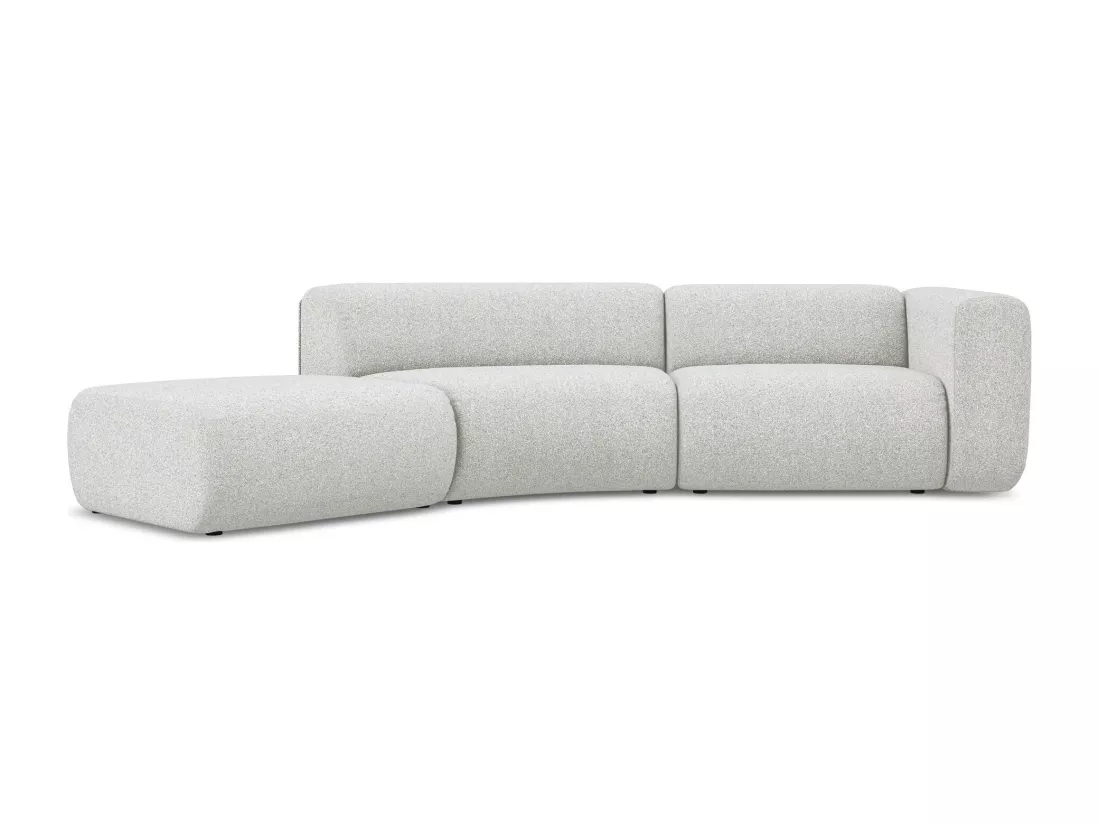 Canapé modulable 4 places gauche en tissu texturé - beige - EKAHI