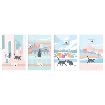 Lecas Katt - Agenda 1 semaine sur 2 pages - 16 x 24 cm - différents modèles disponibles
