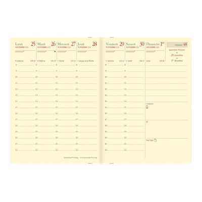 Agenda de poche Impala Randonnée Prestige - 1 semaine sur 2 pages - 9 x 12,5 cm - bleu prusse - Quo Vadis