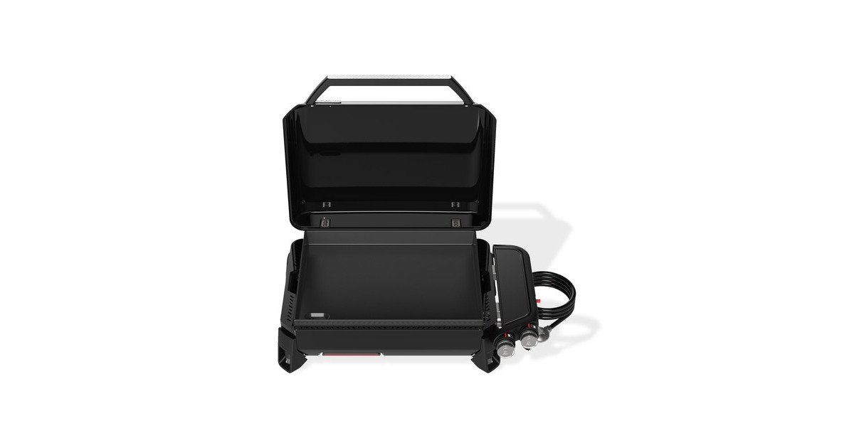 WeberSLATE GP Premium Griddle 56 cm Plancha gasbarbecue   (Zwart, Portable Griddle | 2 warmte-zones | anti-aanbaklaag | verstelbare poten | 260 °C en hoger)