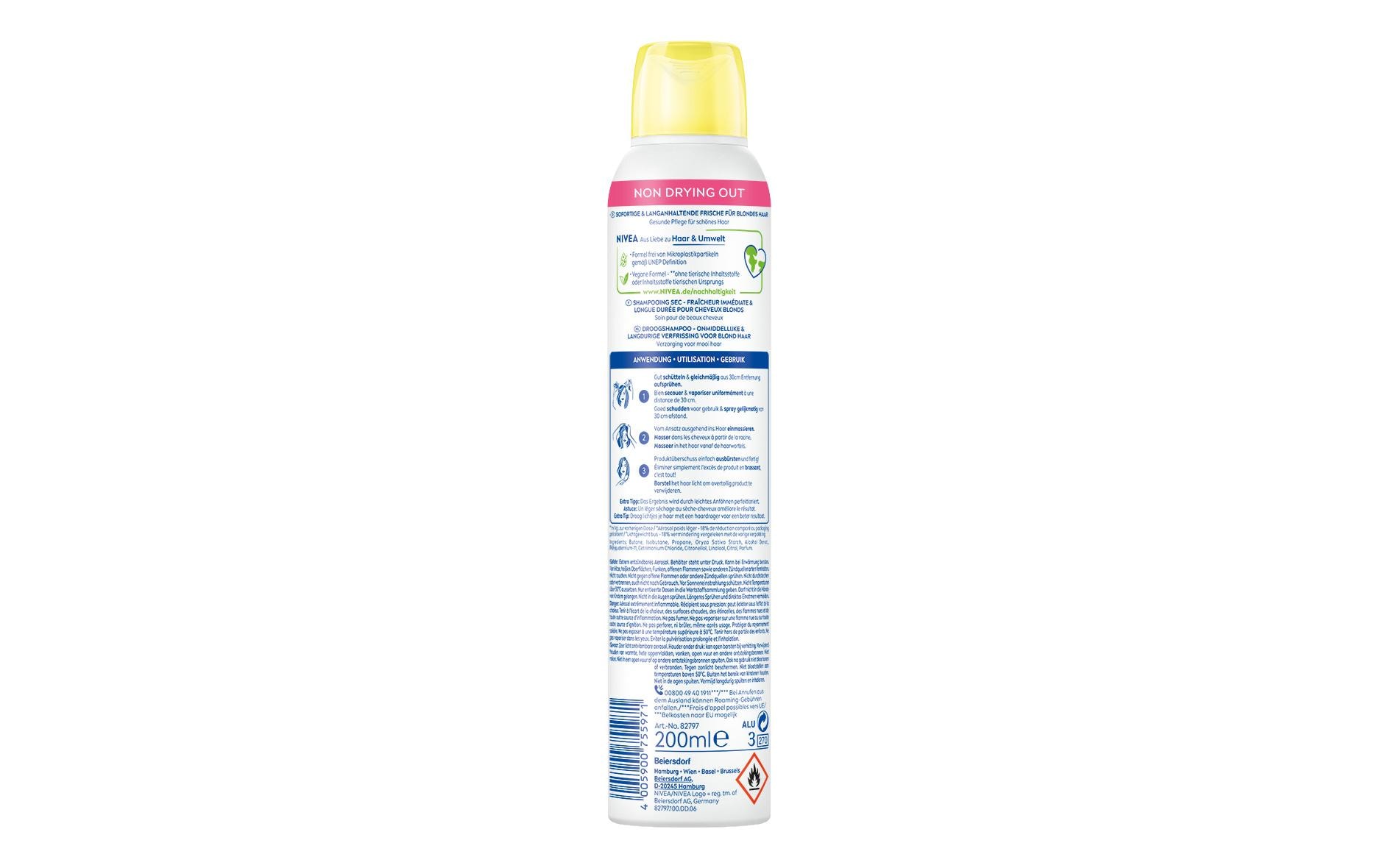 Trockenshampoo  blonde und helle Haartöne 200 mlLanganhaltende Frische