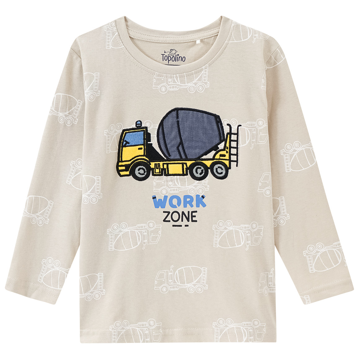 Topolino Jungen Langarmshirt mit Stickerei beige