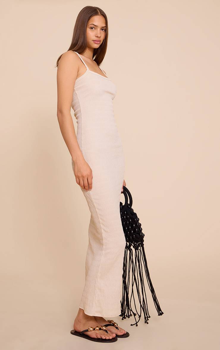 Robe Longue Texturée Sans Manches À Encolure Arrondie