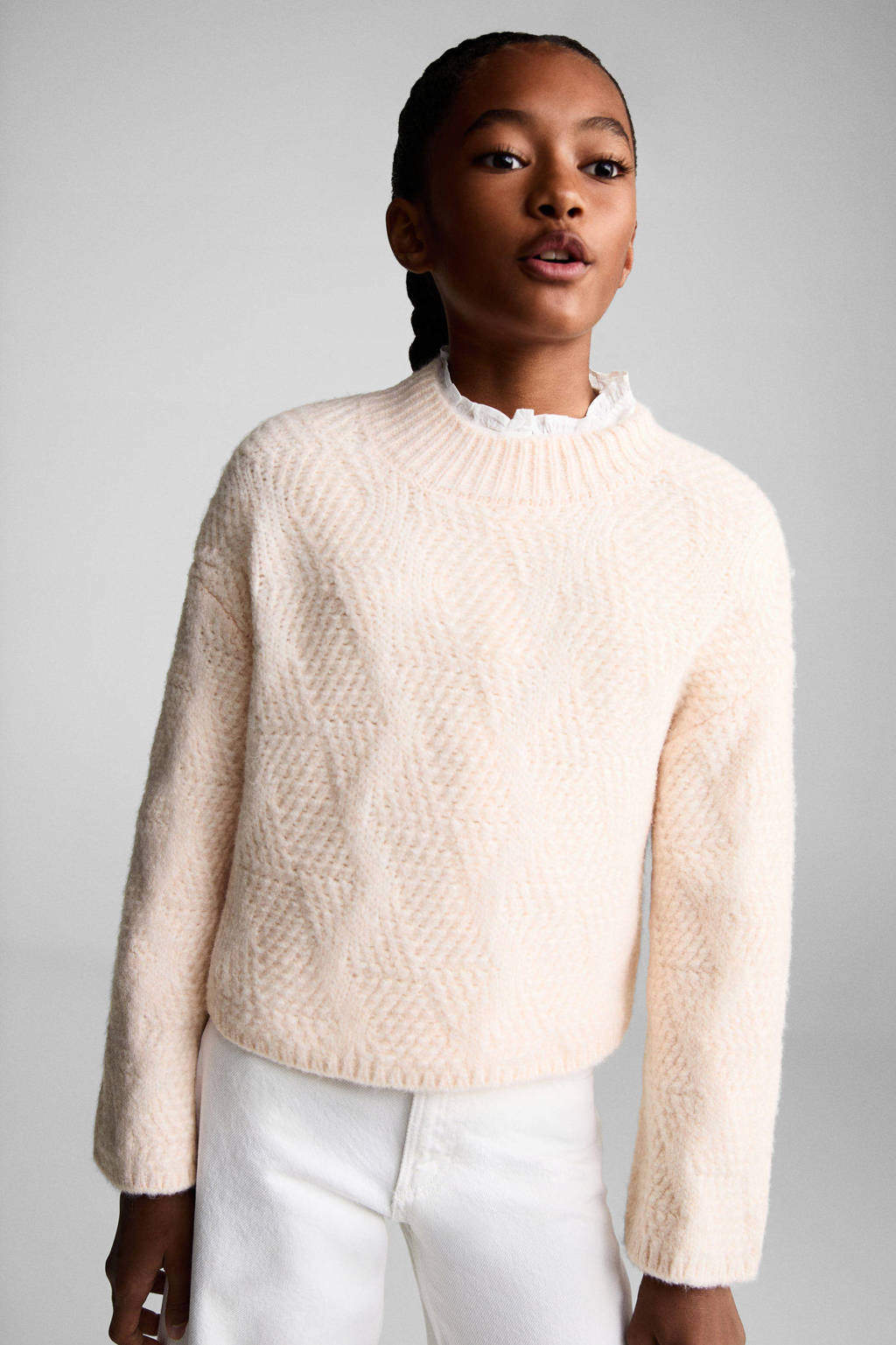 Mango Kids gebreide trui roze