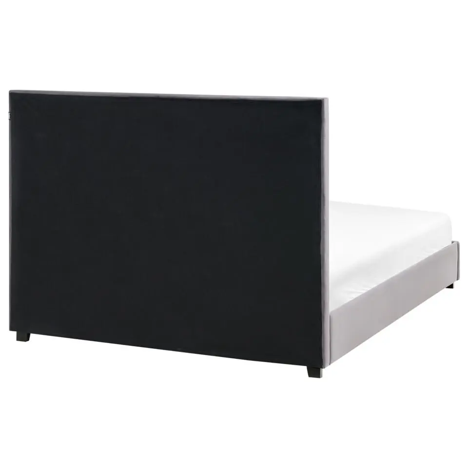 ROUEN - Tweepersoonsbed - Donkergrijs - 140 x 200 cm - Fluweel
