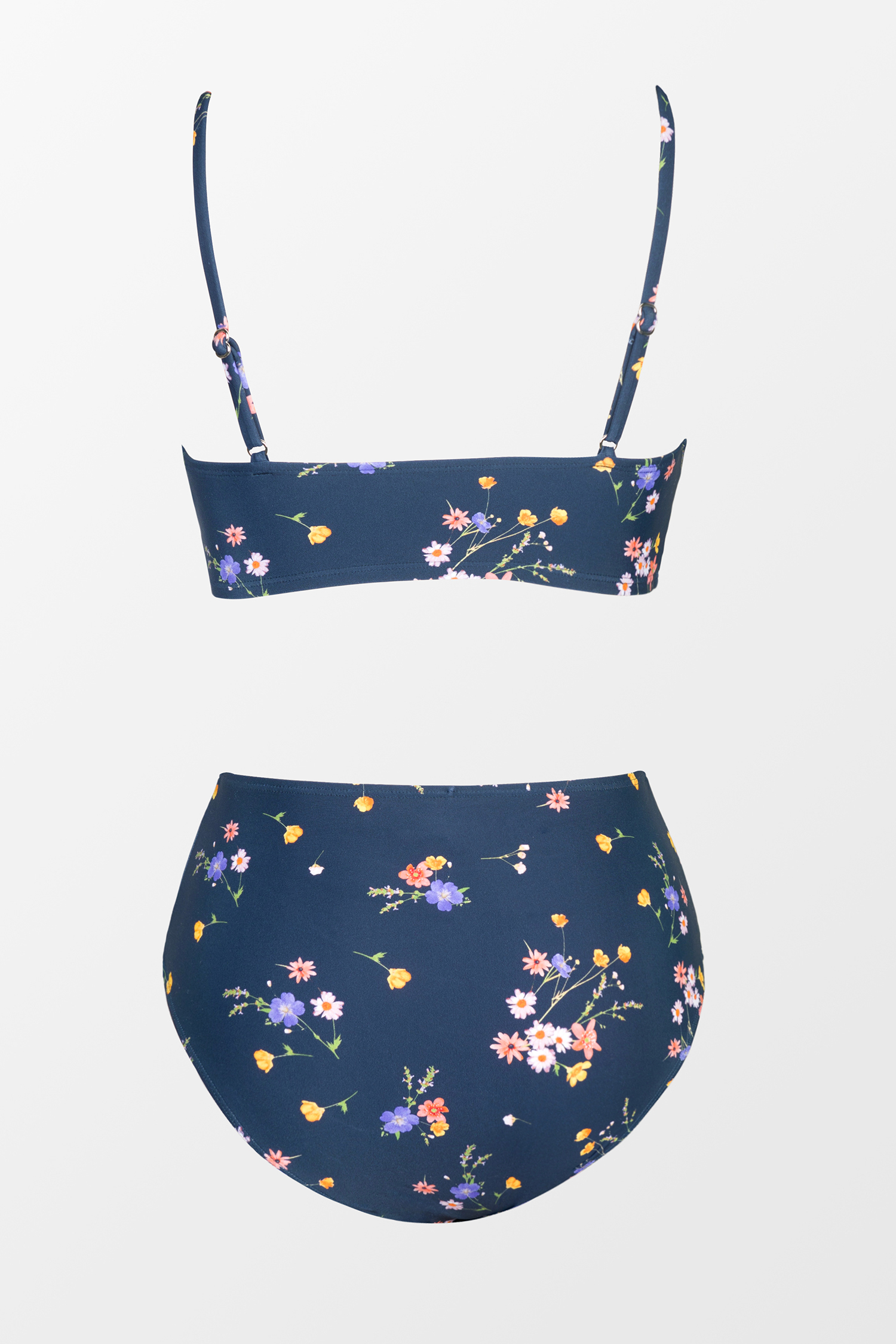 Bikini taille haute à imprimé floral