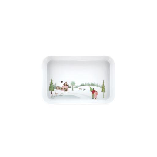 Pillivuyt Vinter Rektangulært Fad, Vintereventyr, 18x12 cm