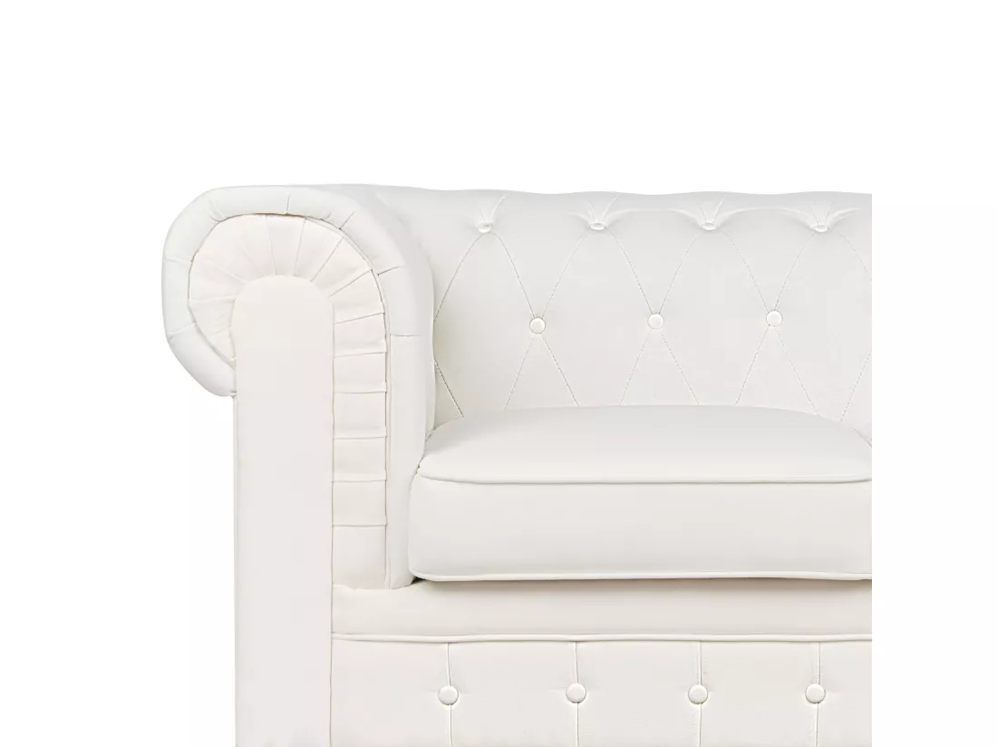 Canapé 3 places en tissu blanc cassé CHESTERFIELD