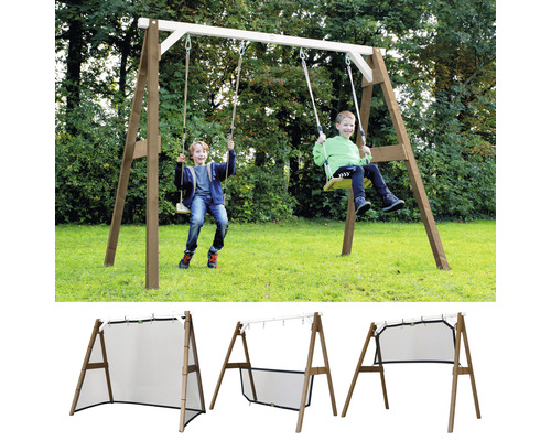 4-in-1 SportsFun axi hout bruin wit