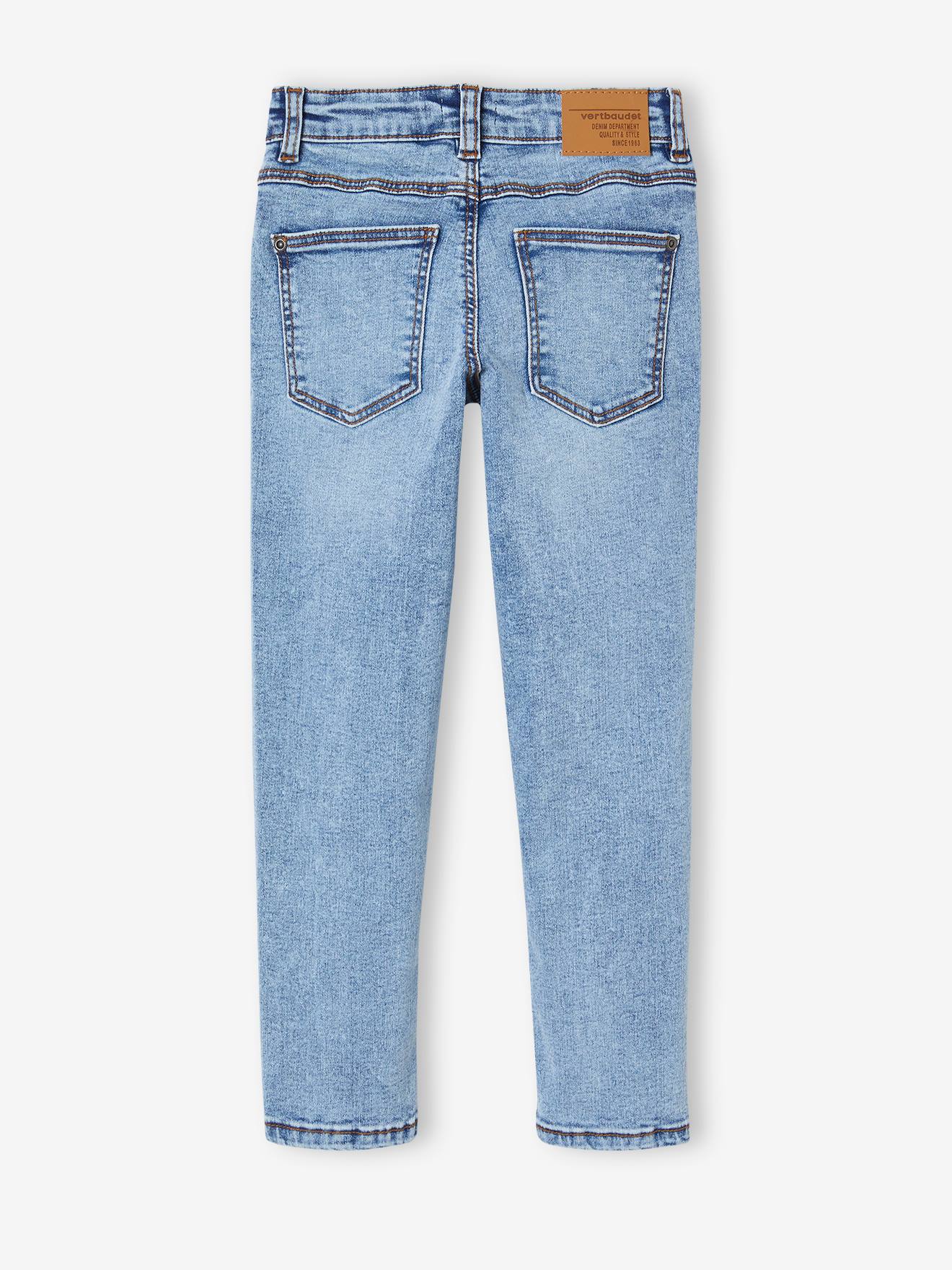 Calça jeans folgada com forro de pedra para menino, pedra dupla