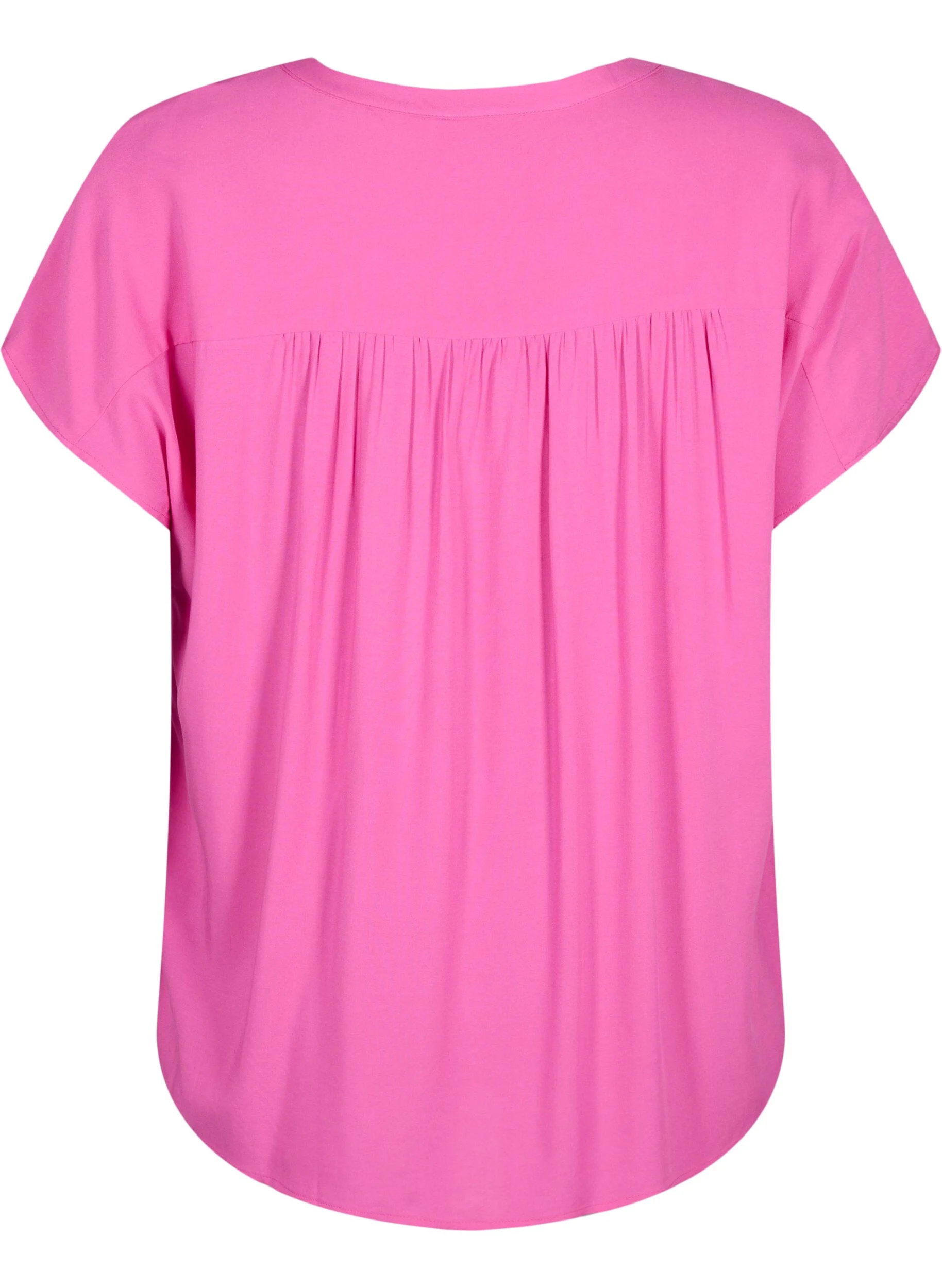 Viskose bluse med blondebånd