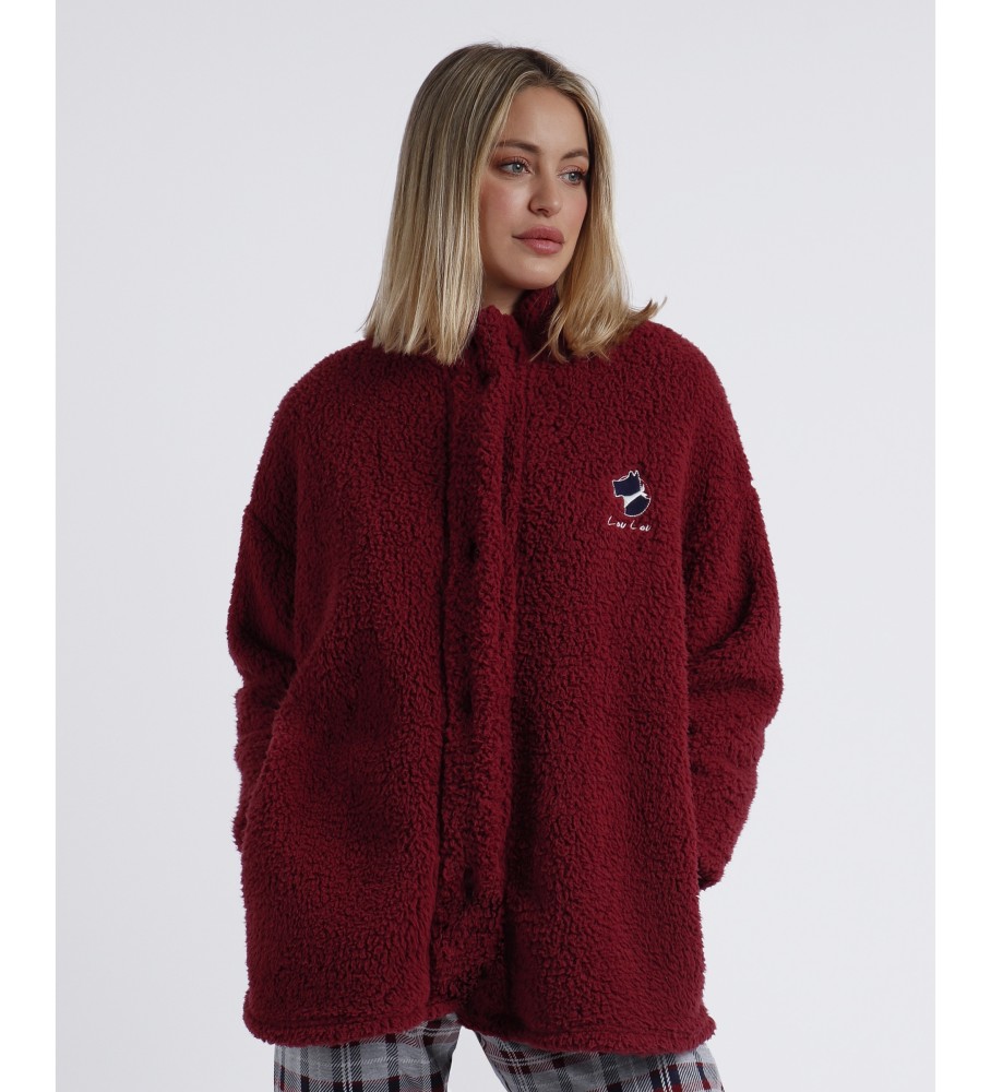 Robe Admas Warm manga comprida Goodnight bordô