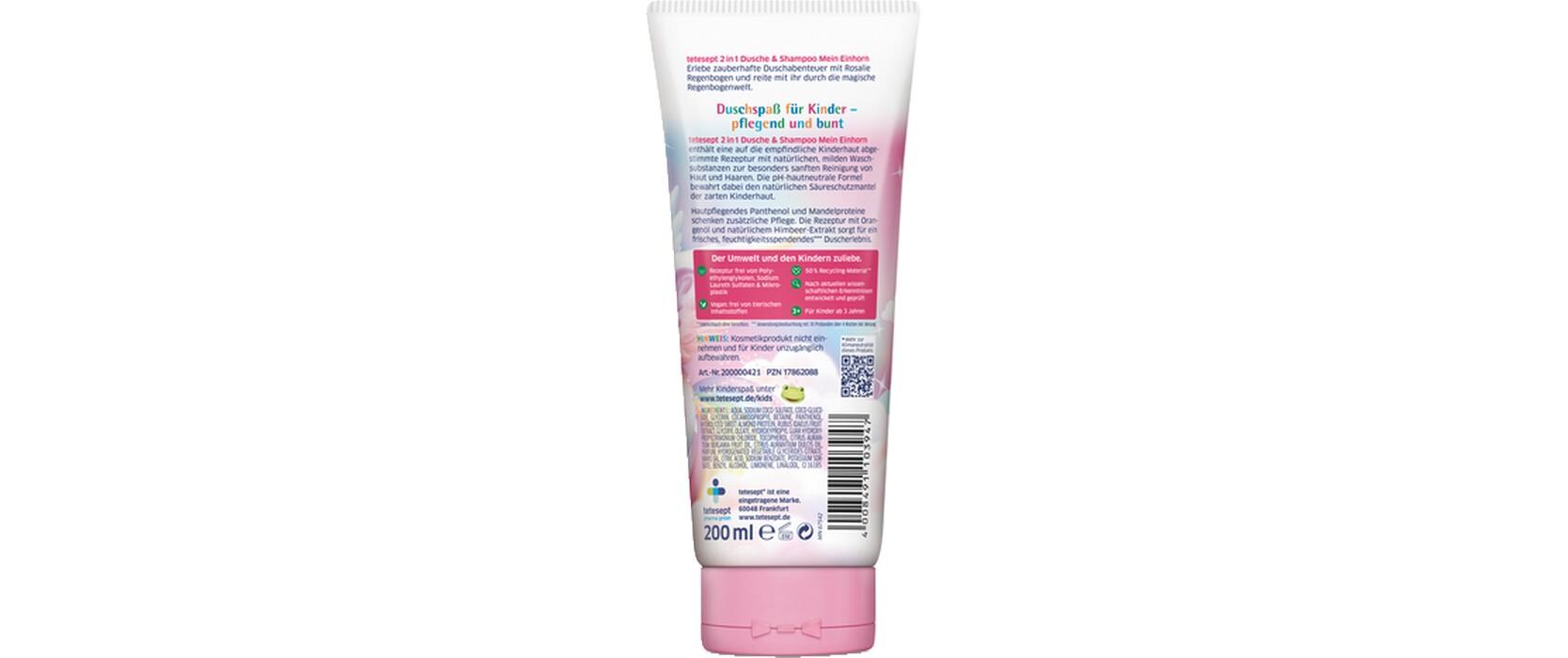Duschgel & Shampoo 2in1 Mein Einhorn 200 mlDuschmittel und Shampoo mit milder Pflegeformel für Kinder