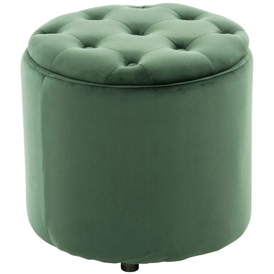 CLP Poef Pantin zwart Frame - Fluweel - groen