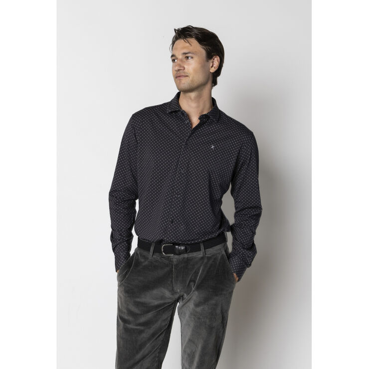 Clean Cut Copenhagen Clean Formal AOP Stretch Shirt LS Col