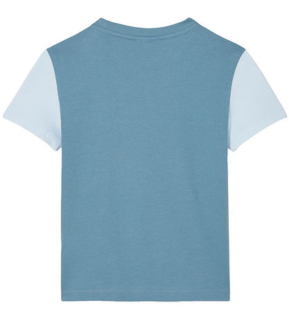 Lacoste T-Shirt - Kalkstein/Rill-Navy/Blue m. Logo