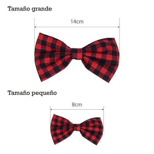 Gravata borboleta xadrez vermelha para cães