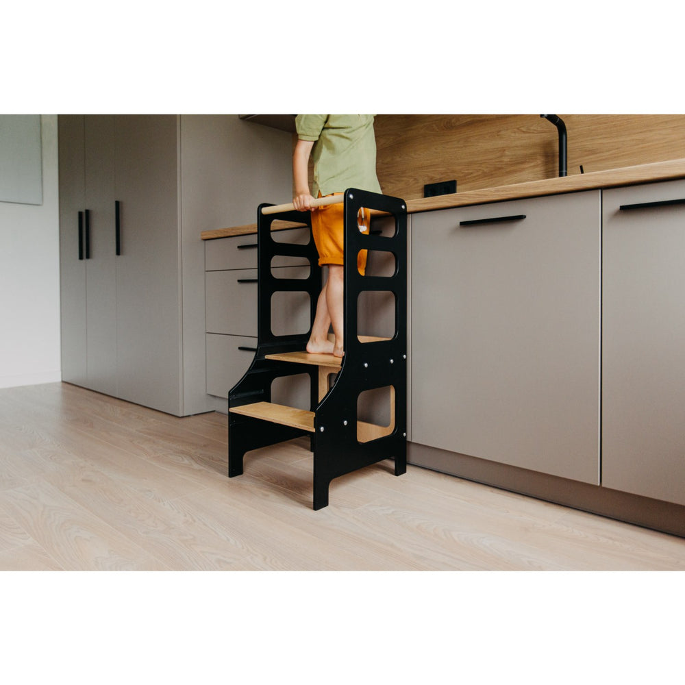 Køb Duck Woodworks Læringstårn Justerbart Black