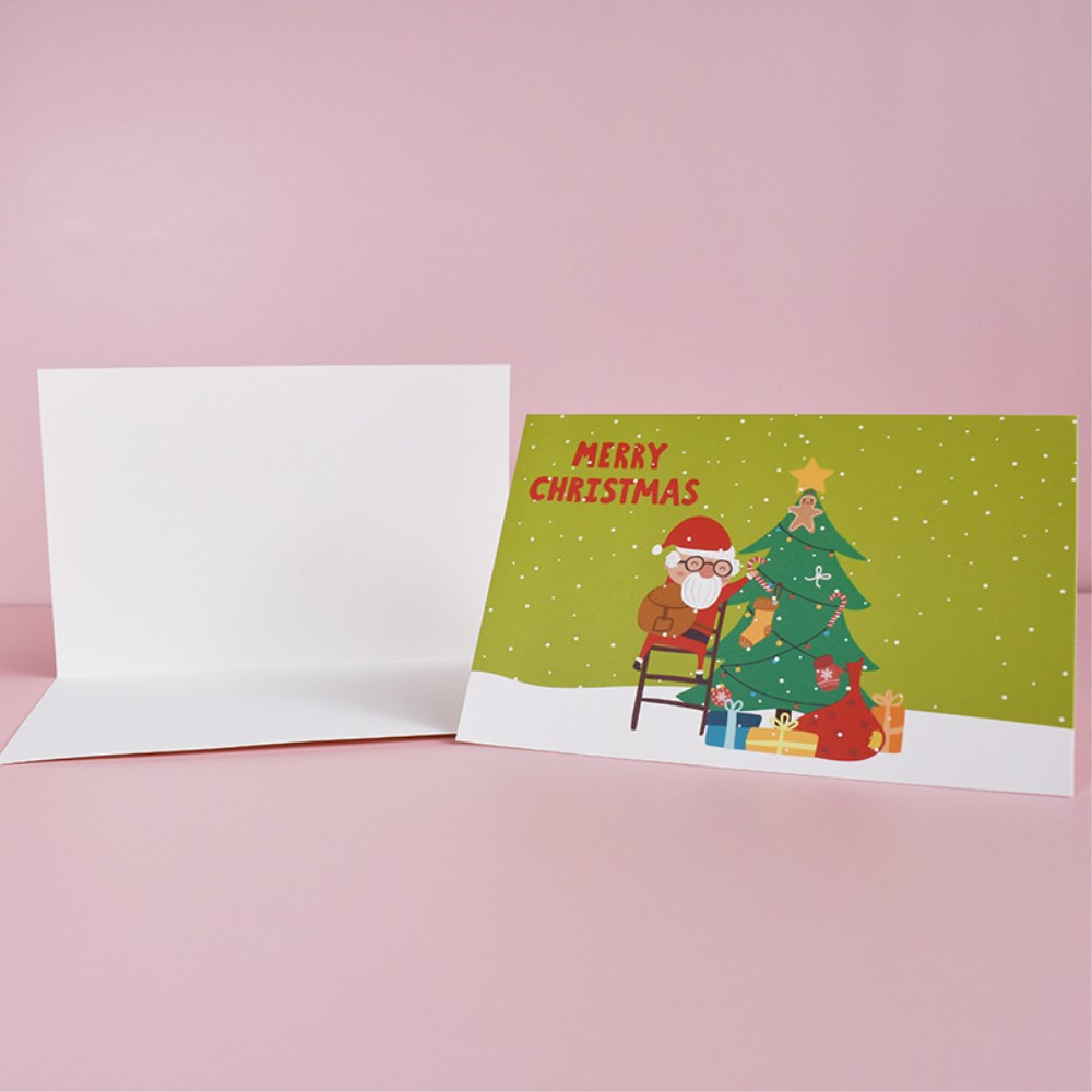 (24er Set) Glückwunschkarte Weihnachts Doppelkarte inkl. Umschlag - Bunt