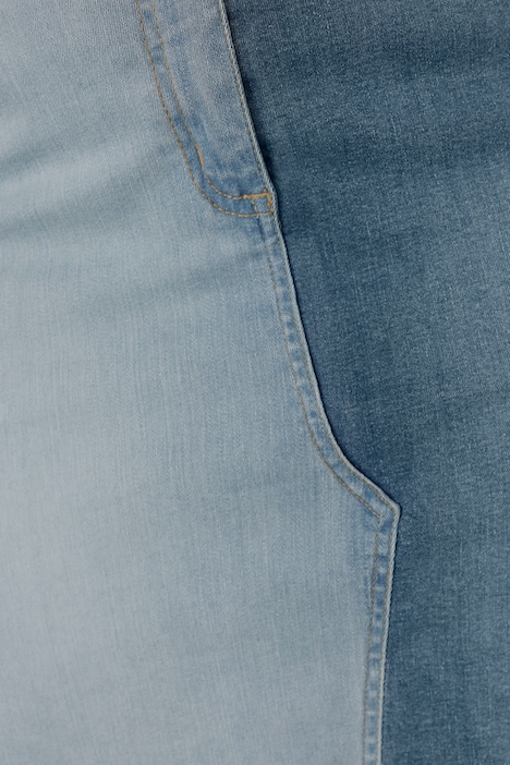 Jeansrock, Straight Fit, zweifarbig, 5-Pocket