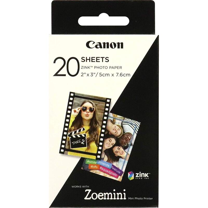 Canon Zink Fotopapier, ZP-2030, 20 Blatt, 5 x 7.6 cm, 290 g/m², glanz