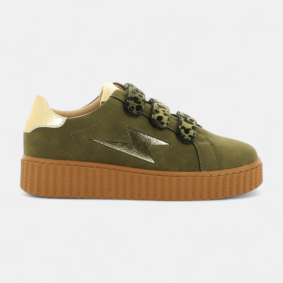 Baskets basses Femme kaki
