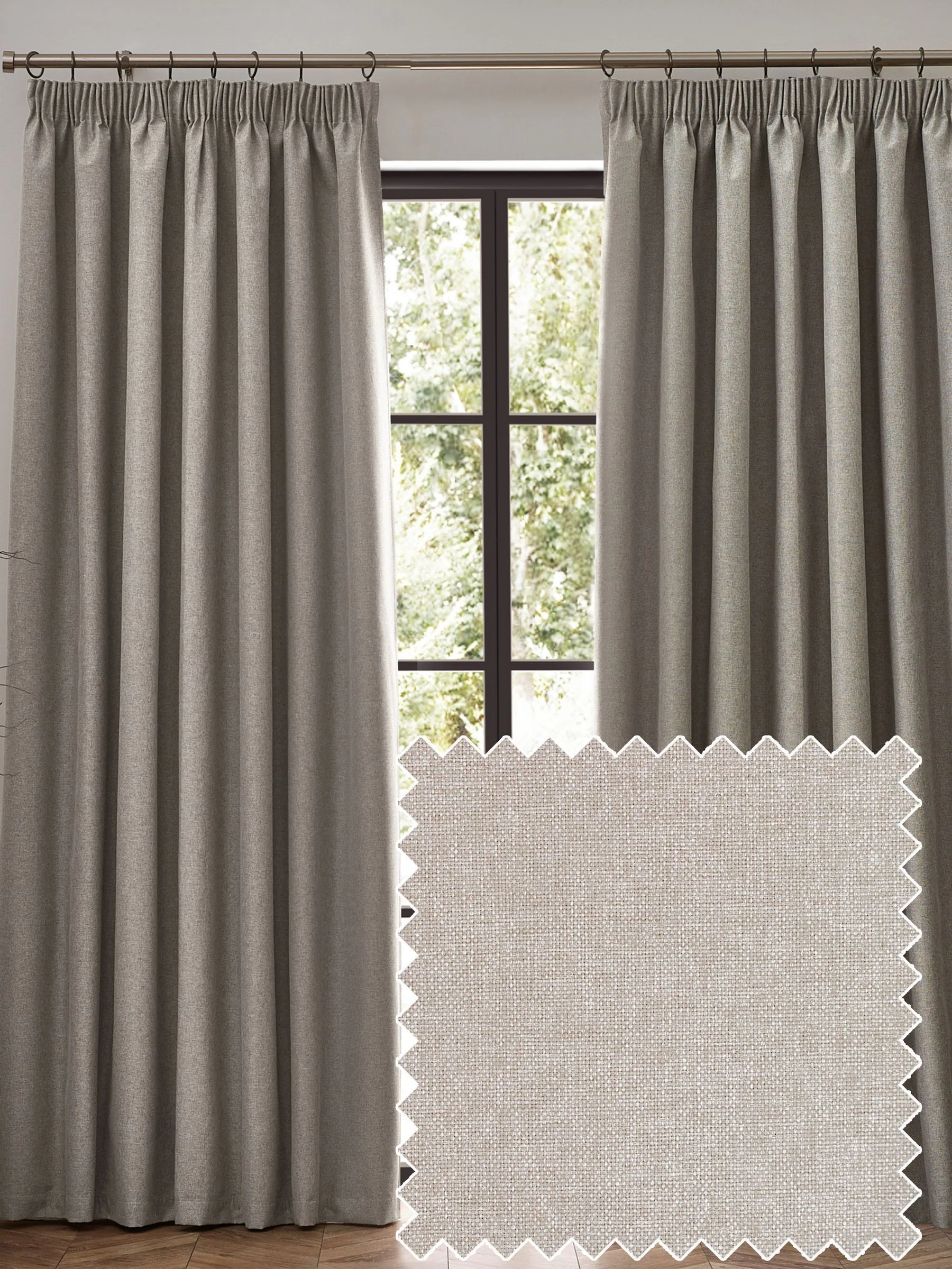 furn. Dawn 100% Blackout Thermal Pencil Pleat Curtains