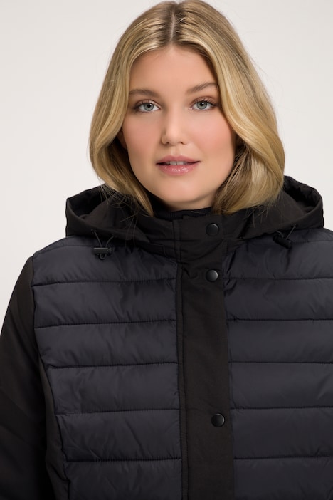 Hybrid-Jacke, wasserabweisend, Stepp/Softshell, Kapuze