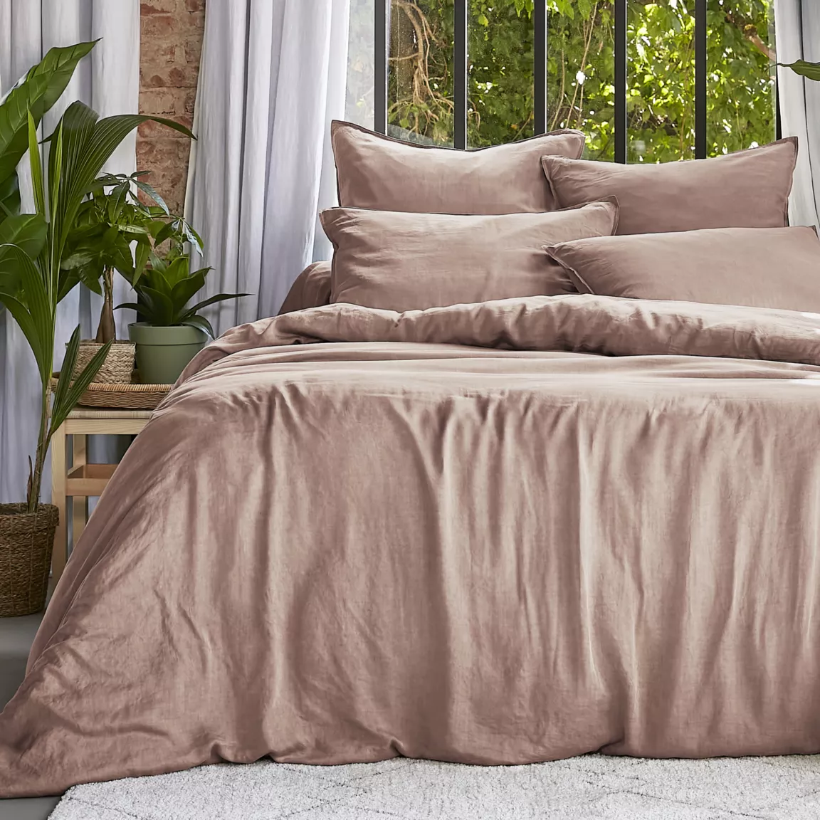 Housse de couette lyocell Tencel™ lavé (200 x 200 cm) Olivia Rose blush