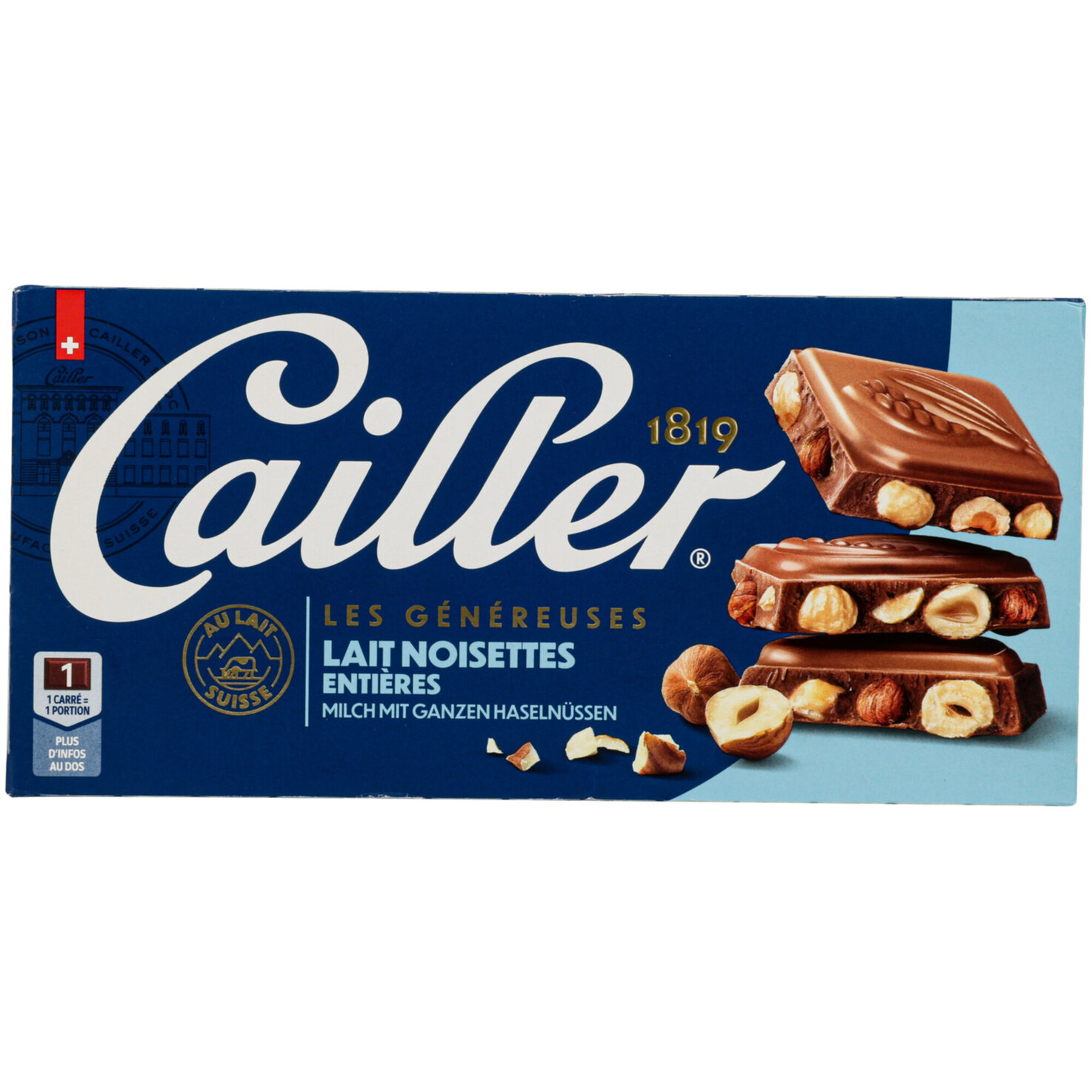 Cailler Tafelschokolade Milch mit ganzen Haselnüssen