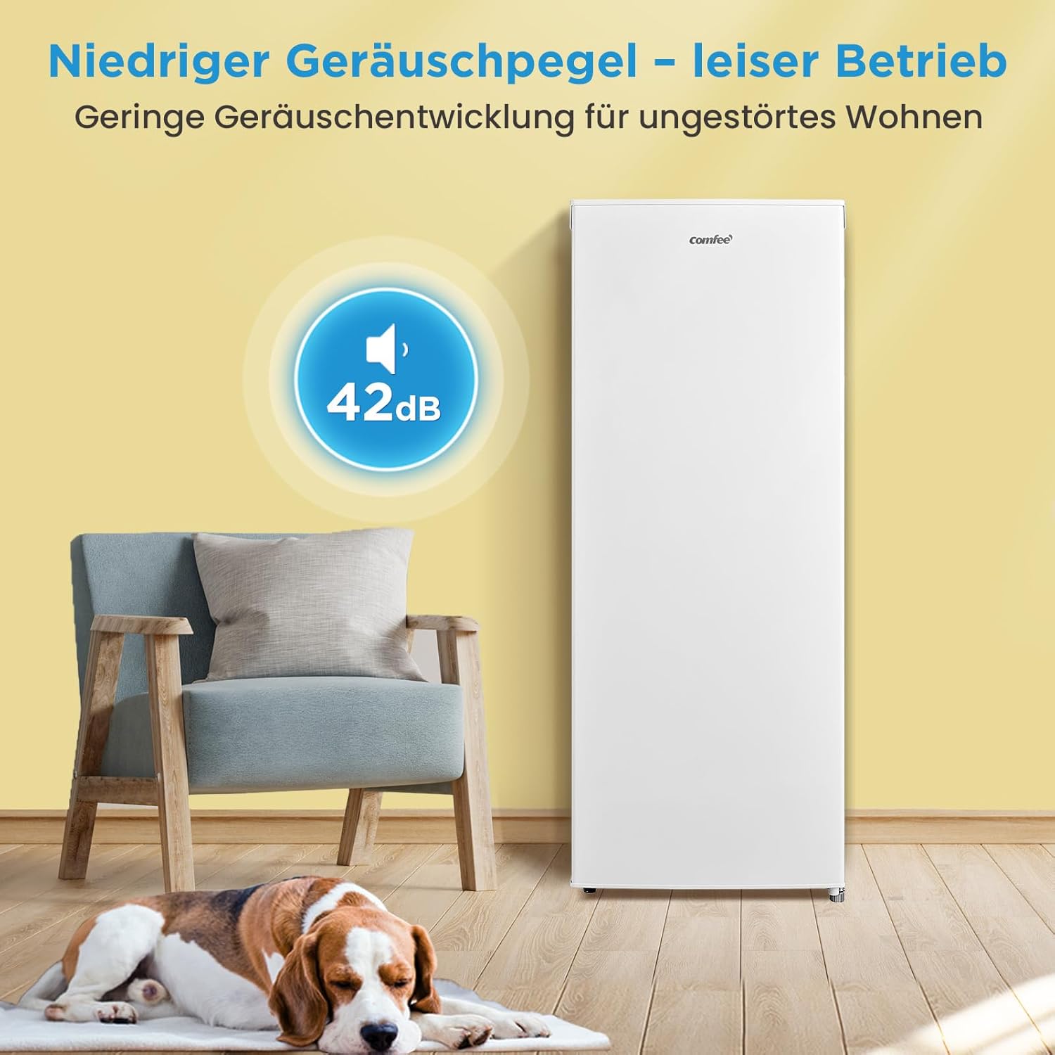 RCU160WH2(E) Gefrierschrank/142cm hoch/160L Gefrierteil/183 kWh/Jahr/Türanschlag wechselbar/Hochwertiger GMCC-Kompressor/Temperaturregelung/Verstellbare Standfüße/Weiß
