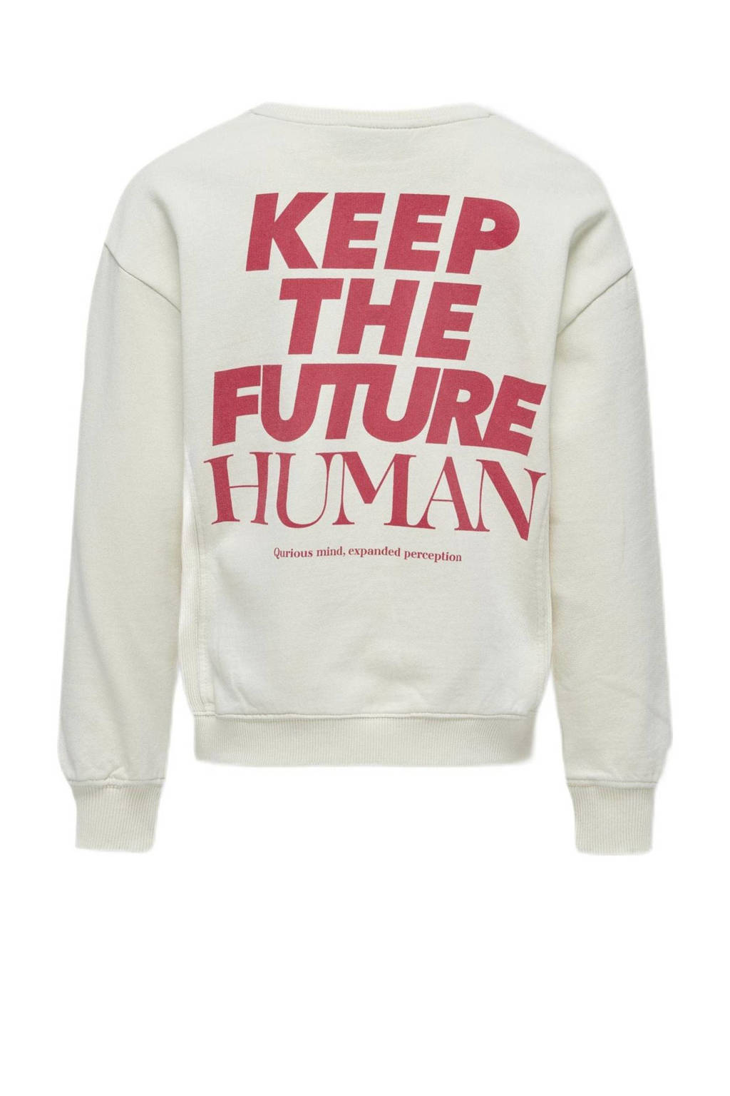 ONLY sweater KOGNELLY met backprint ecru