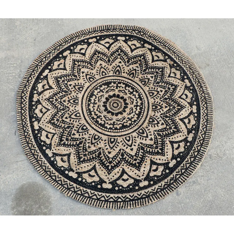 Dutch Lifestyle - Jute - Vloerkleed - 150x150 cm - Grijs