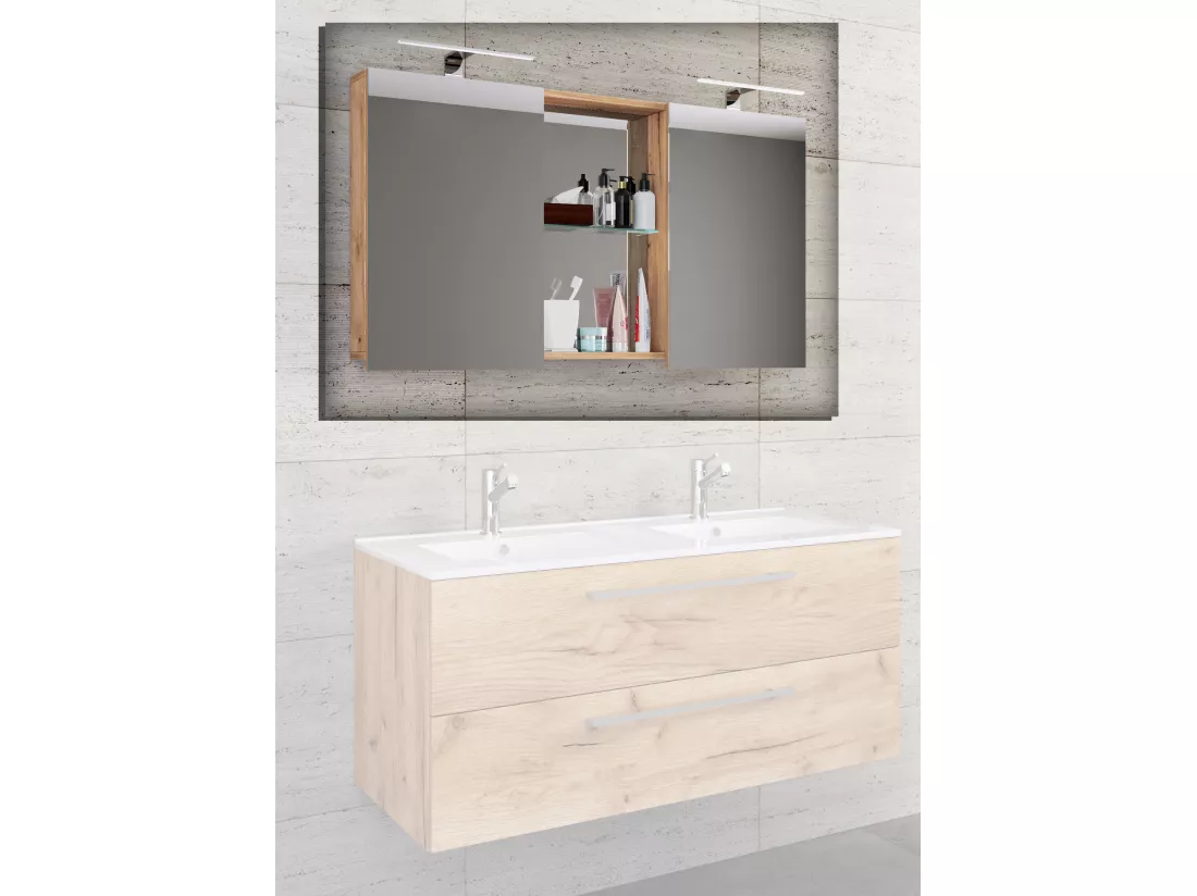armoire de toilette miroir Budasi avec étagère