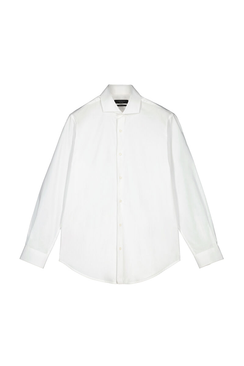 Camisa lisa de ponta fina - Branca