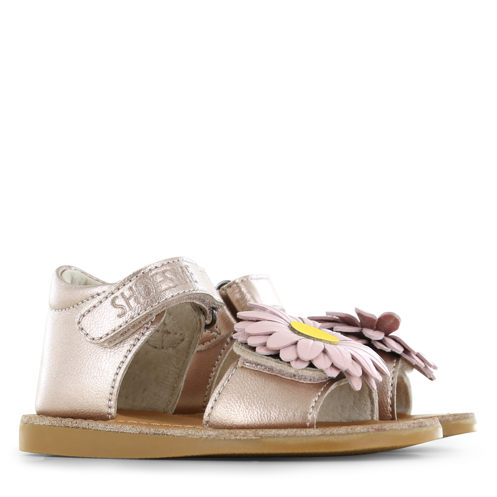 Shoesme rosé sandaal met bloem Metallic, Microfiber leer | Meisjes schoenen