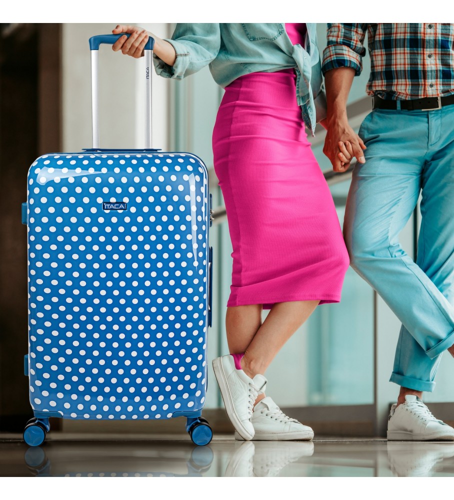 Mala de viagem rígida ITACA 702460 Azul - 67x45x24cm -