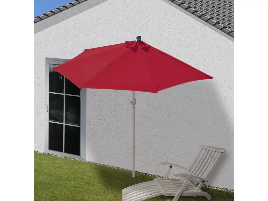Demi parasol semi-circulaire balcon aluminium bordeaux 260 x 135 x 252 cm 04_0003852