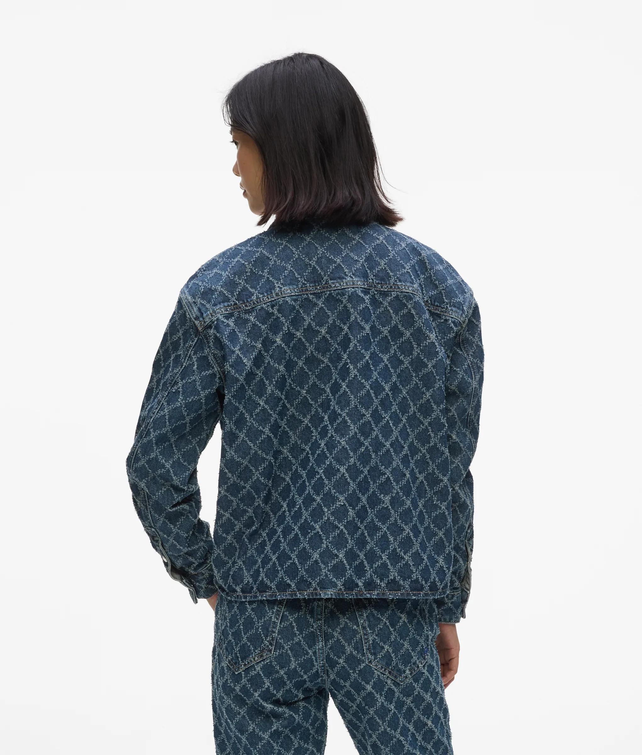 Denim shirt met ruitjesmotief