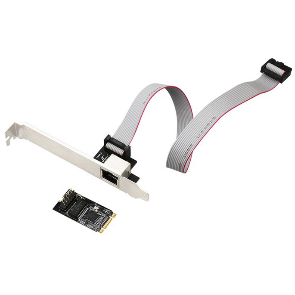 M.2 (B M Key) auf Gigabit Ethernet LAN RJ45 Netzwerkkarte für PC / Computer (10/100/2500 MBit/s) Adapter mit Softblende - Silber