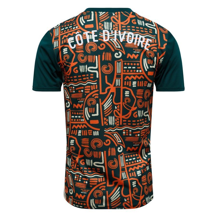 Côte D'Ivoire T-shirt d'Entraînement Avant-Match Africa Cup of Nations 2025 - Vert/Orange