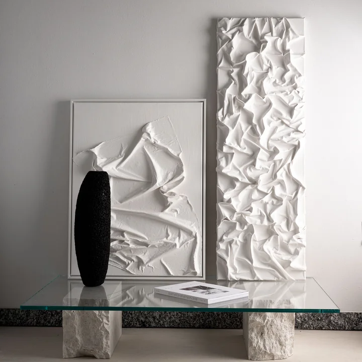 Studio Mykoda - SAHAVA Porca Miseria 1, 60 x 80 cm, beige hell / Rahmen weiss