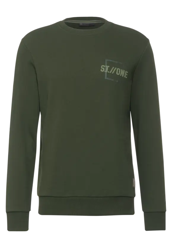 Sweatshirt mit Logoprint - forest green