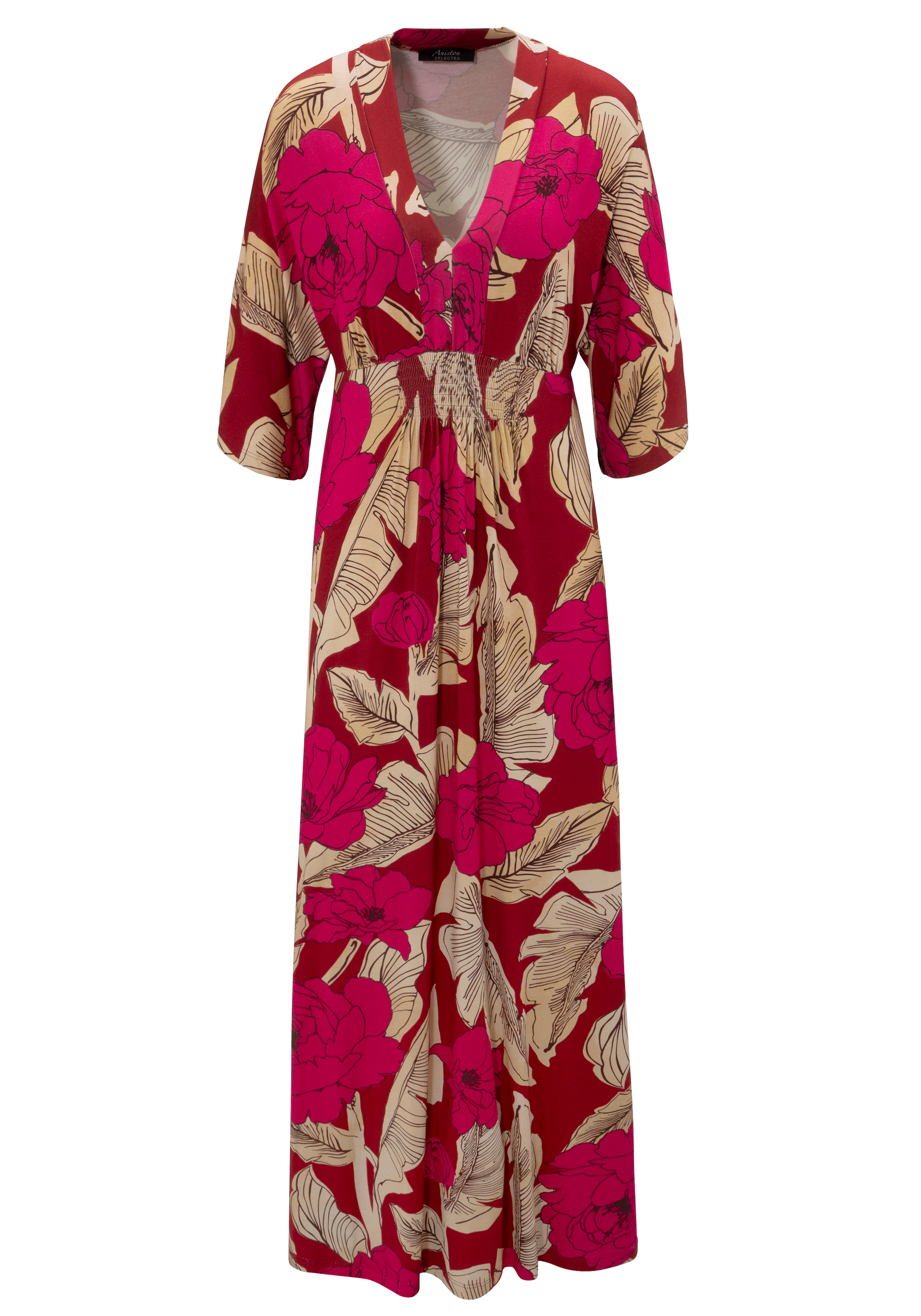 Aniston SELECTED Sommerkleid mit grossflächigem Blüten- und Blätterdruck